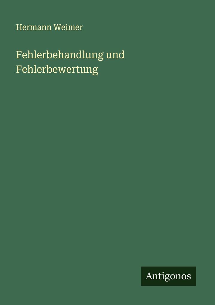 Fehlerbehandlung und Fehlerbewertung