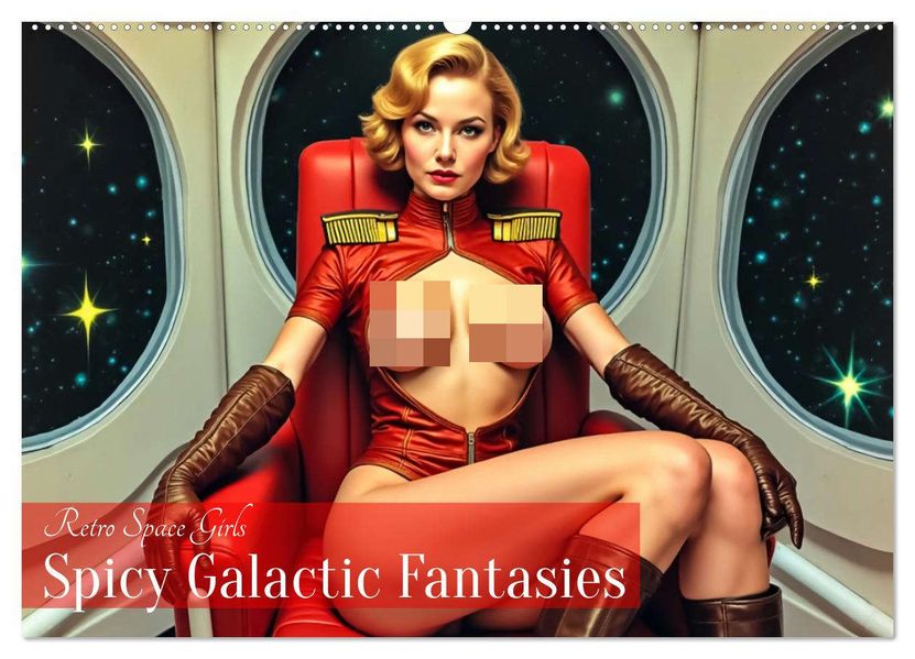 Retro Space Girls - Spicy Galactic Fantasies (Wandkalender 2026 DIN A2 quer) CALVENDO Monatskalender