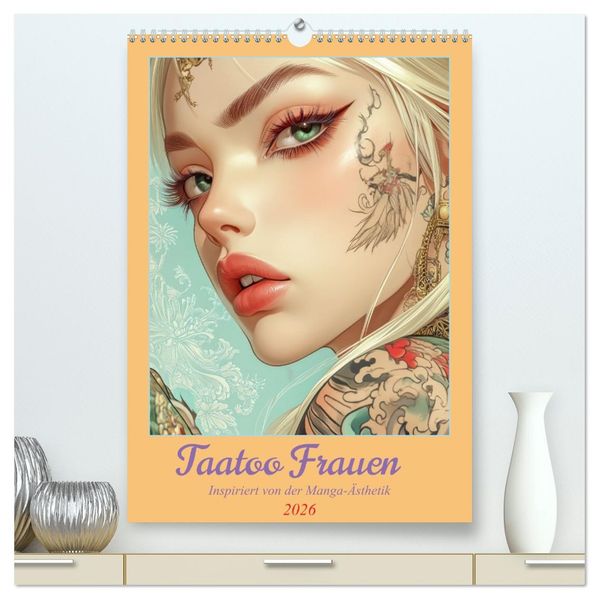 Taatoo Frauen - Inspiriert von der Manga-Ästhetik (hochwertiger Premium Wandkalender 2026 DIN A2 hoch) Kunstdruck in Hochglanz