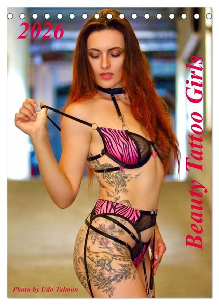 Beauty Tattoo Girls (Tischkalender 2026 DIN A5 hoch) CALVENDO Monatskalender
