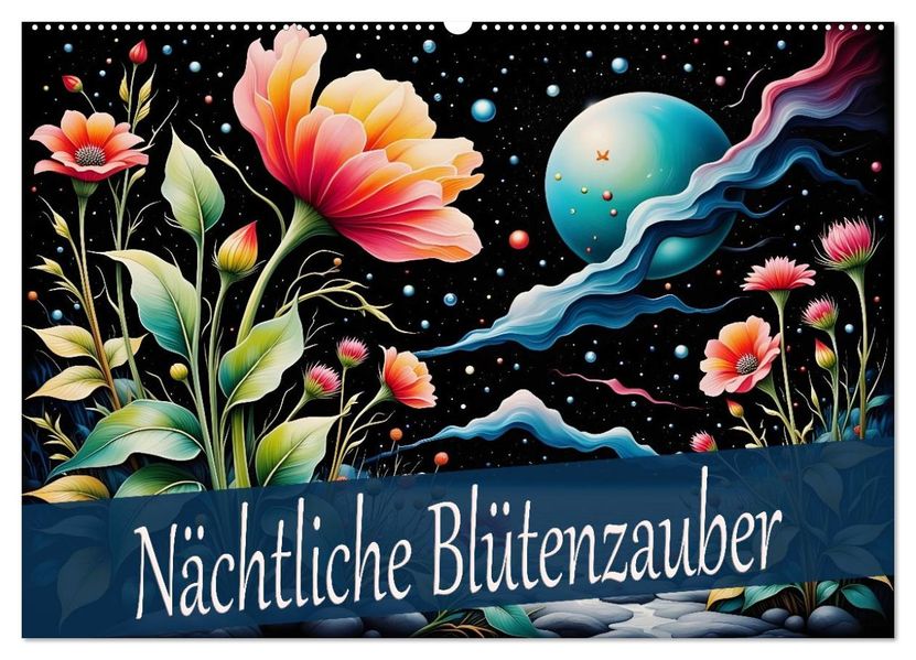 Nächtliche Blütenzauber (Wandkalender 2026 DIN A2 quer) CALVENDO Monatskalender