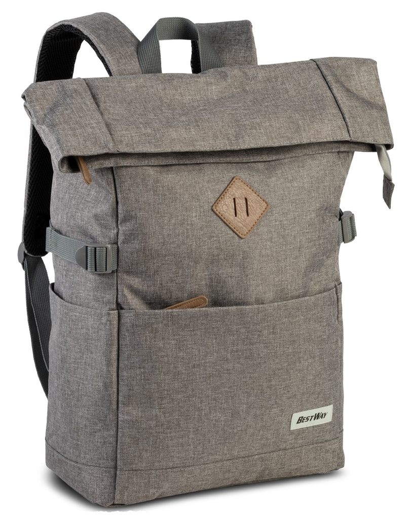 BESTWAY® Rucksack Campus Sytle Rolltop dunkelgrau variabel von 19 bis 25 Litern