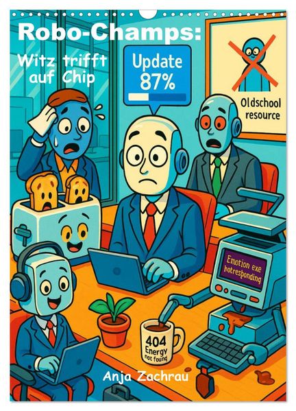 Robo-Champs: Witz trifft auf Chip (Wandkalender 2026 DIN A3 hoch) CALVENDO Monatskalender