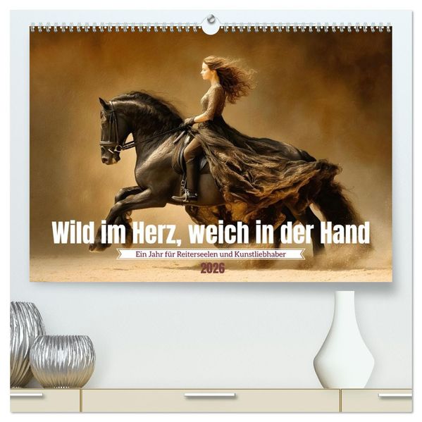 Wild im Herz weich in der Hand (hochwertiger Premium Wandkalender 2026 DIN A2 quer) Kunstdruck in Hochglanz