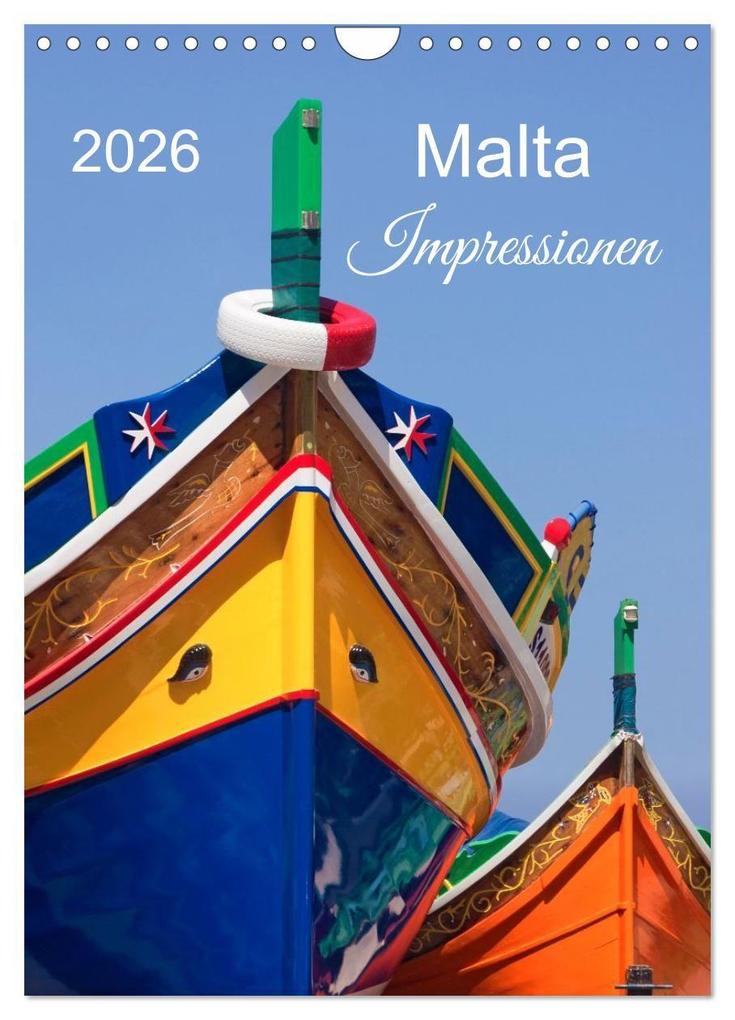Malta Impressionen (Wandkalender 2026 DIN A4 hoch) CALVENDO Monatskalender