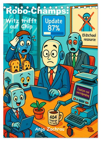 Robo-Champs: Witz trifft auf Chip (Tischkalender 2026 DIN A5 hoch) CALVENDO Monatskalender