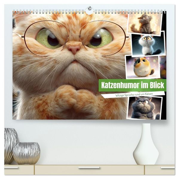 Katzenhumor im Blick (hochwertiger Premium Wandkalender 2026 DIN A2 quer) Kunstdruck in Hochglanz