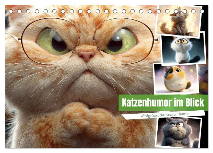 Katzenhumor im Blick (Tischkalender 2026 DIN A5 quer) CALVENDO Monatskalender