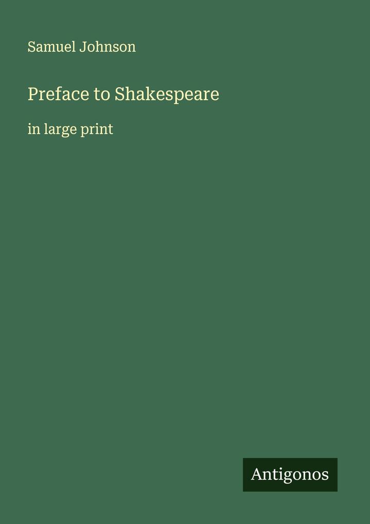 Preface to Shakespeare
