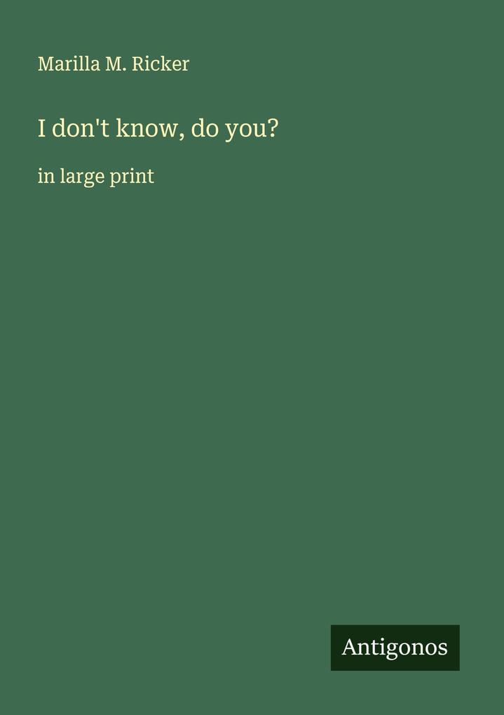 I don't know do you?
