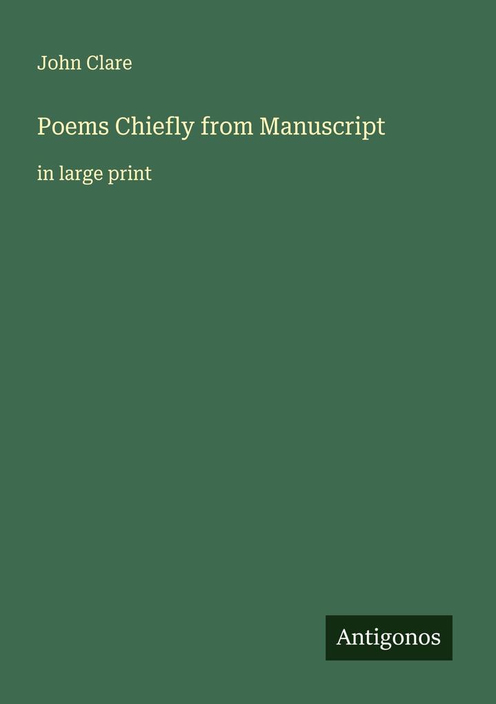 Poems Chiefly from Manuscript
