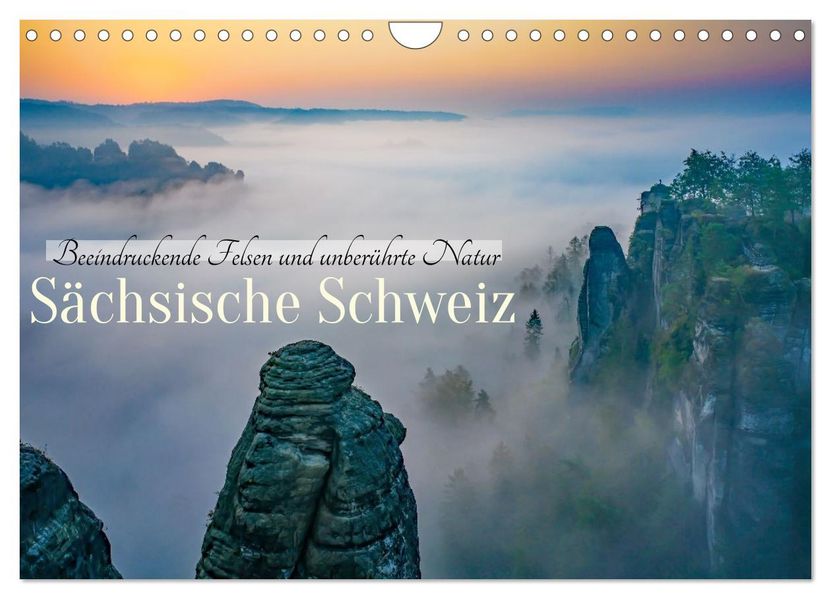 Sächsische Schweiz - Beeindruckende Felsen und unberührte Natur (Wandkalender 2026 DIN A4 quer) CALVENDO Monatskalender