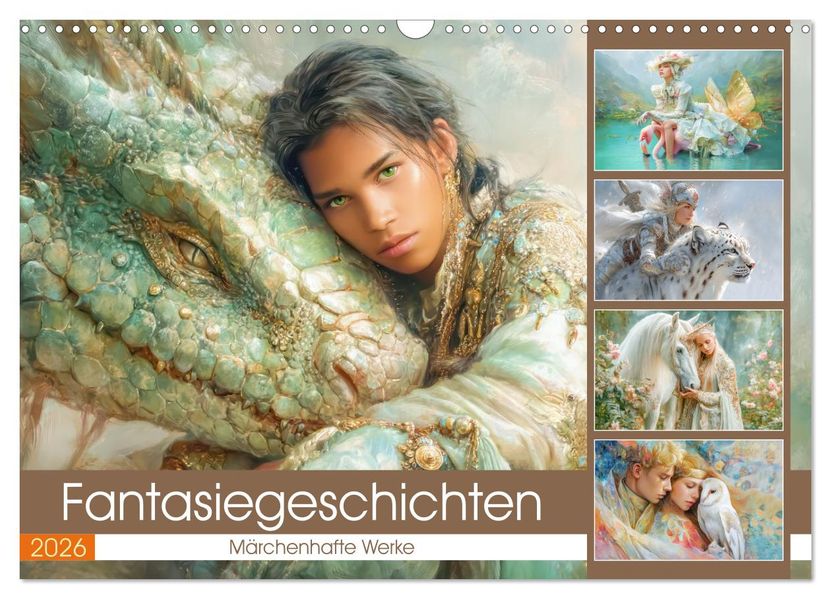 Fantasiegeschichten - Märchenhafte Werke (Wandkalender 2026 DIN A3 quer) CALVENDO Monatskalender