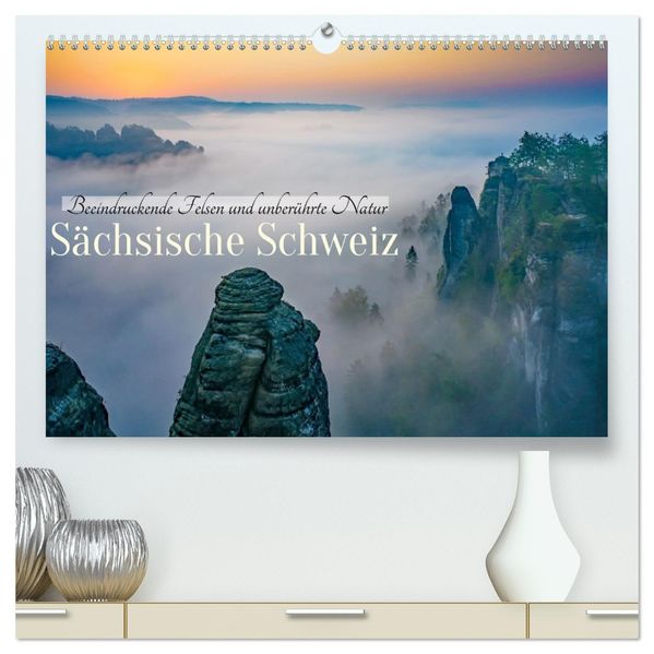 Sächsische Schweiz - Beeindruckende Felsen und unberührte Natur (hochwertiger Premium Wandkalender 2026 DIN A2 quer) Kunstdruck in Hochglanz