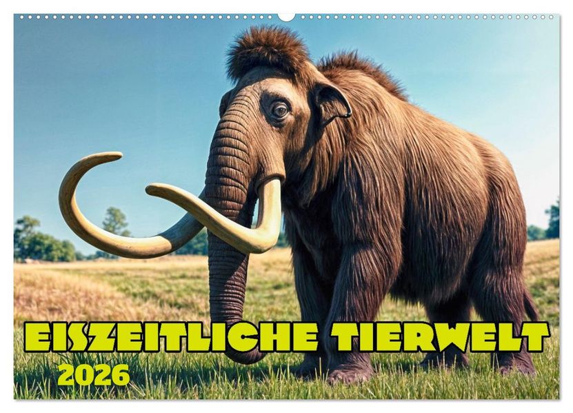 Eiszeitliche Tierwelt (Wandkalender 2026 DIN A2 quer) CALVENDO Monatskalender
