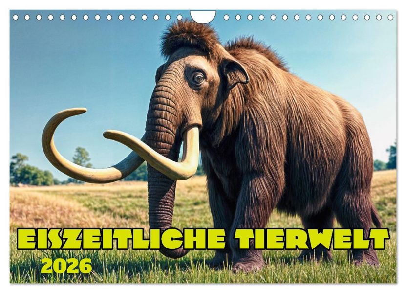 Eiszeitliche Tierwelt (Wandkalender 2026 DIN A4 quer) CALVENDO Monatskalender