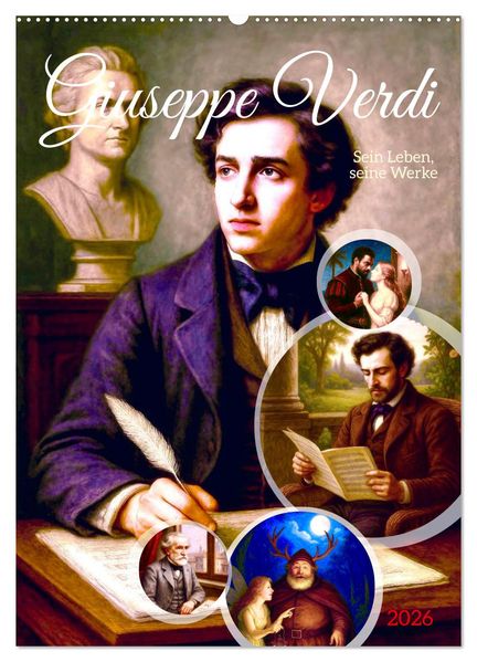 Giuseppe Verdi (Wandkalender 2026 DIN A2 hoch) CALVENDO Monatskalender