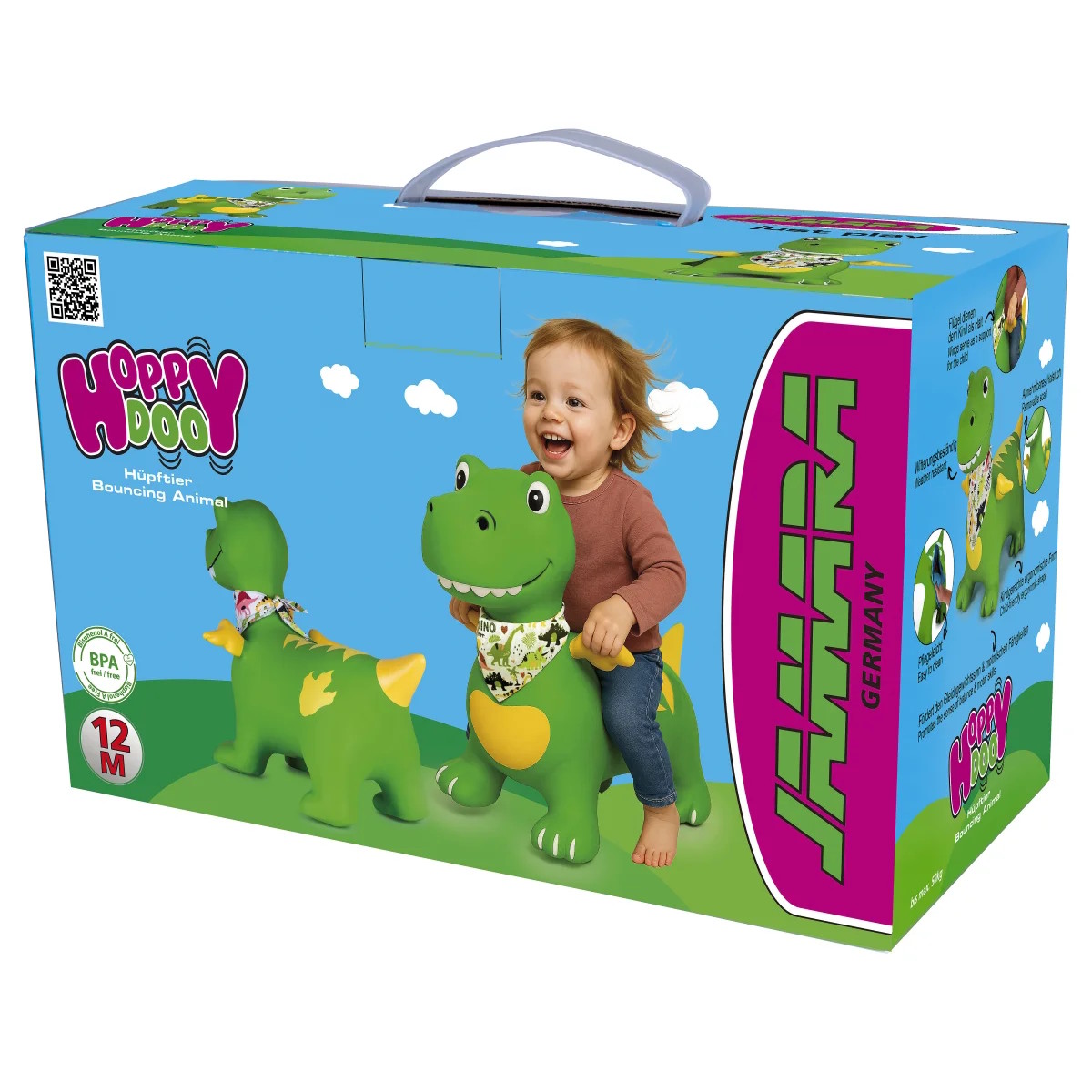 Jamara - Hüpftier Dino mit Flügel HoppyDoo grün mit Pumpe