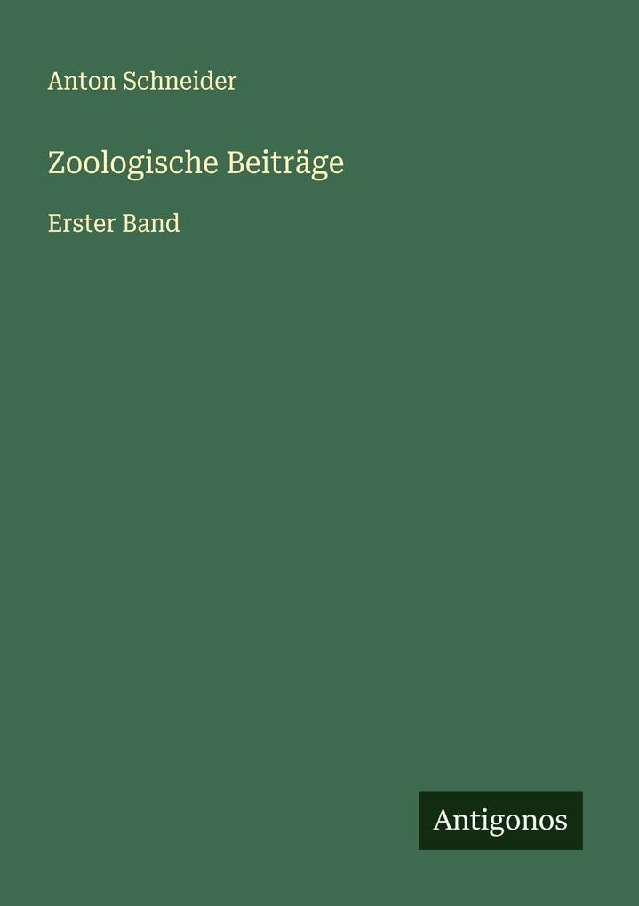 Zoologische Beiträge