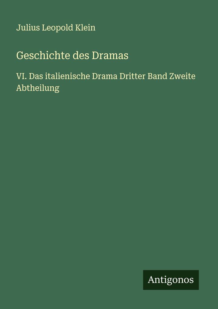Geschichte des Dramas