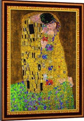 Kunstrahmen Puzzle 500 - Der Kuss Gustav Klimt