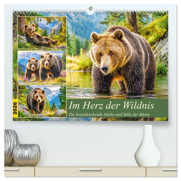 Im Herz der Wildnis. Die beeindruckende Stärke und Stille der Bären (hochwertiger Premium Wandkalender 2026 DIN A2 quer) Kunstdruck in Hochglanz