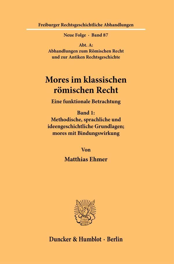 Mores im klassischen römischen Recht