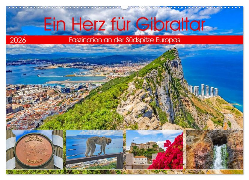 Ein Herz für Gibraltar (Wandkalender 2026 DIN A2 quer) CALVENDO Monatskalender