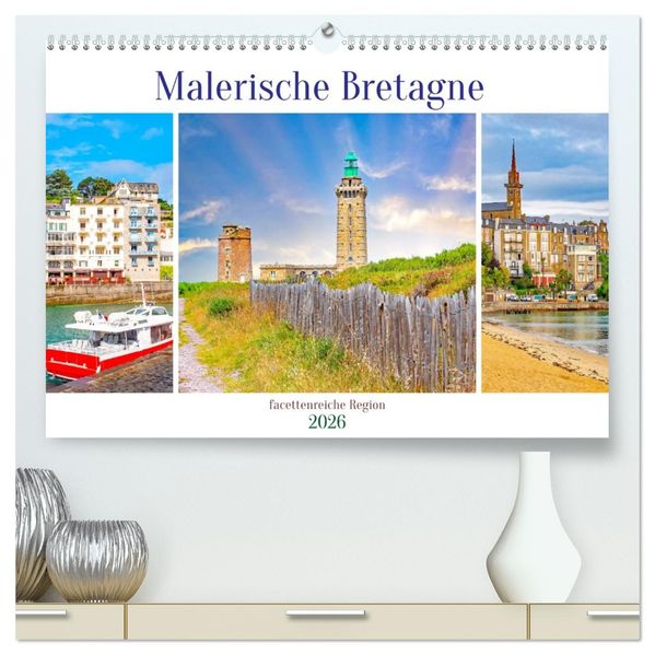 Malerische Bretagne - facettenreiche Region (hochwertiger Premium Wandkalender 2026 DIN A2 quer) Kunstdruck in Hochglanz