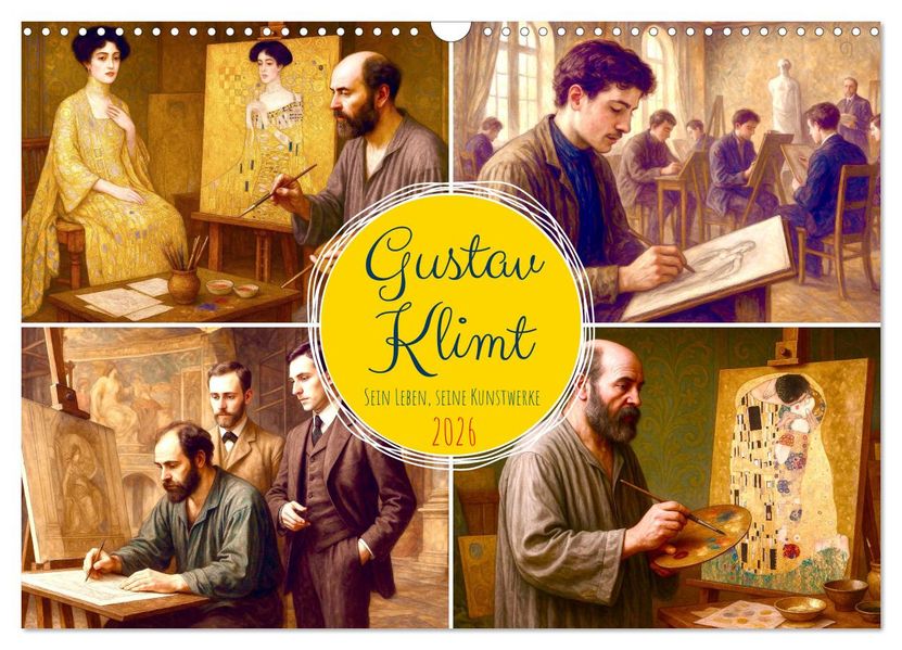 Gustav Klimt. Sein Leben seine Kunstwerke (Wandkalender 2026 DIN A3 quer) CALVENDO Monatskalender