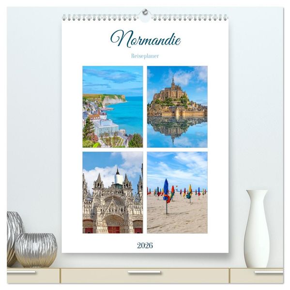 Normandie - Reiseplaner (hochwertiger Premium Wandkalender 2026 DIN A2 hoch) Kunstdruck in Hochglanz