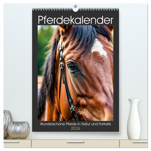Pferdekalender - Wunderschöne Pferde in Natur und Portraits (hochwertiger Premium Wandkalender 2026 DIN A2 hoch) Kunstdruck in Hochglanz