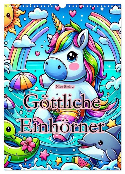 Göttliche Einhörner (Wandkalender 2026 DIN A3 hoch) CALVENDO Monatskalender
