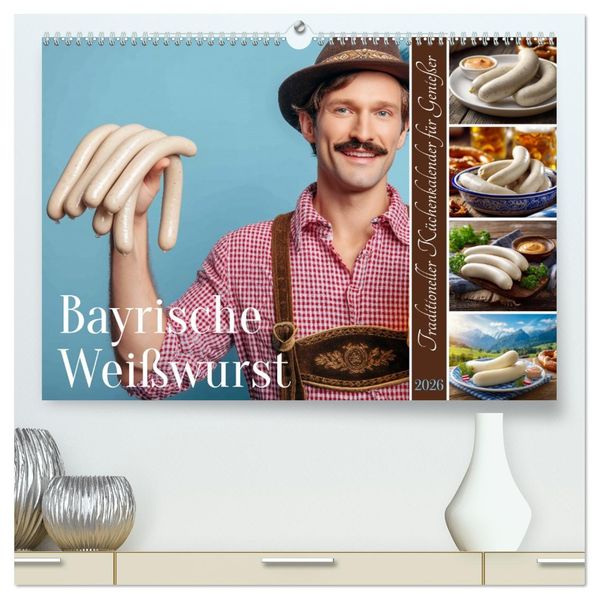 Bayrische Weißwurst - Traditioneller Küchenkalender für Genießer (hochwertiger Premium Wandkalender 2026 DIN A2 quer) Kunstdruck in Hochglanz