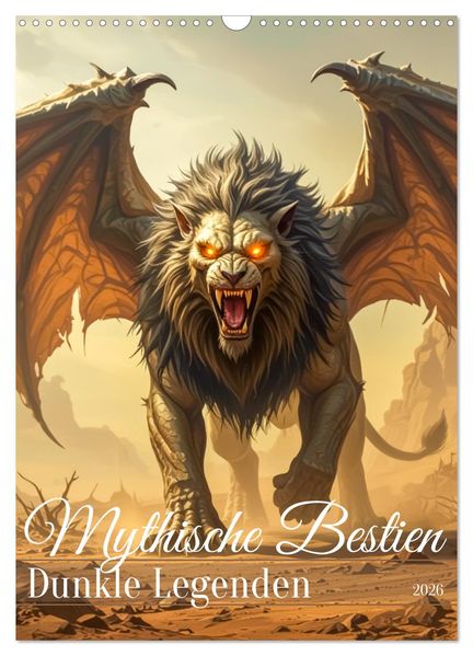 Mythische Bestien - Dunkle Legenden (Wandkalender 2026 DIN A3 hoch) CALVENDO Monatskalender