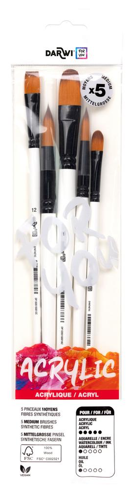 Darwi For You Set mit 5 mittelgroßen Pinseln