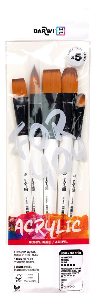 Darwi For You Set mit 5 breiten Pinseln