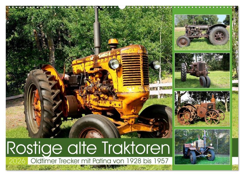 Rostige alte Traktoren (Wandkalender 2026 DIN A2 quer) CALVENDO Monatskalender