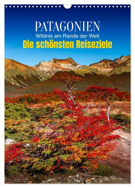 Patagonien die schönsten Reiseziele: Wildnis am Rande der Welt (Wandkalender 2026 DIN A3 hoch) CALVENDO Monatskalender
