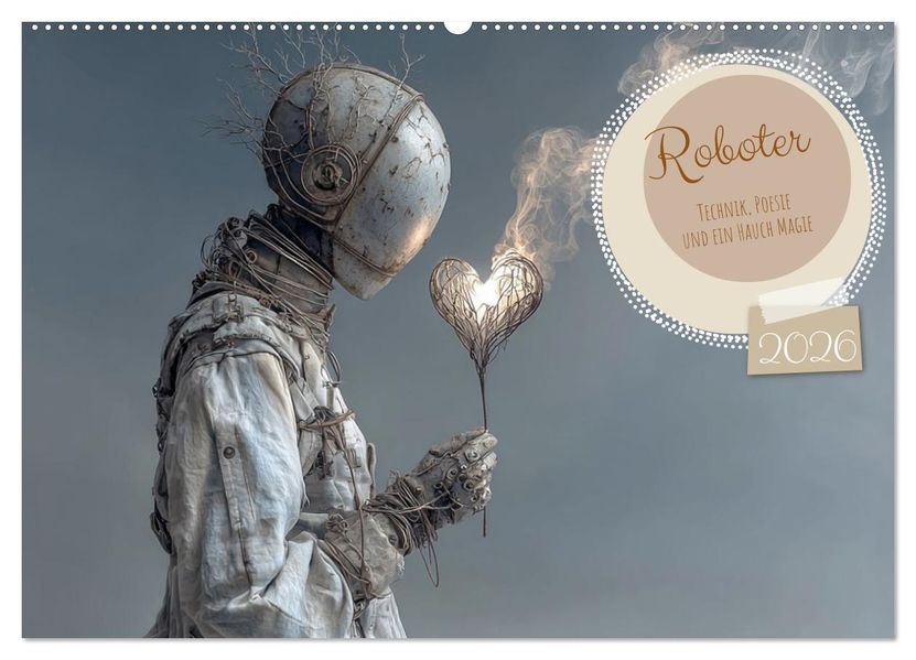 Roboter - Technik Poesie und ein Hauch Magie (Wandkalender 2026 DIN A2 quer) CALVENDO Monatskalender