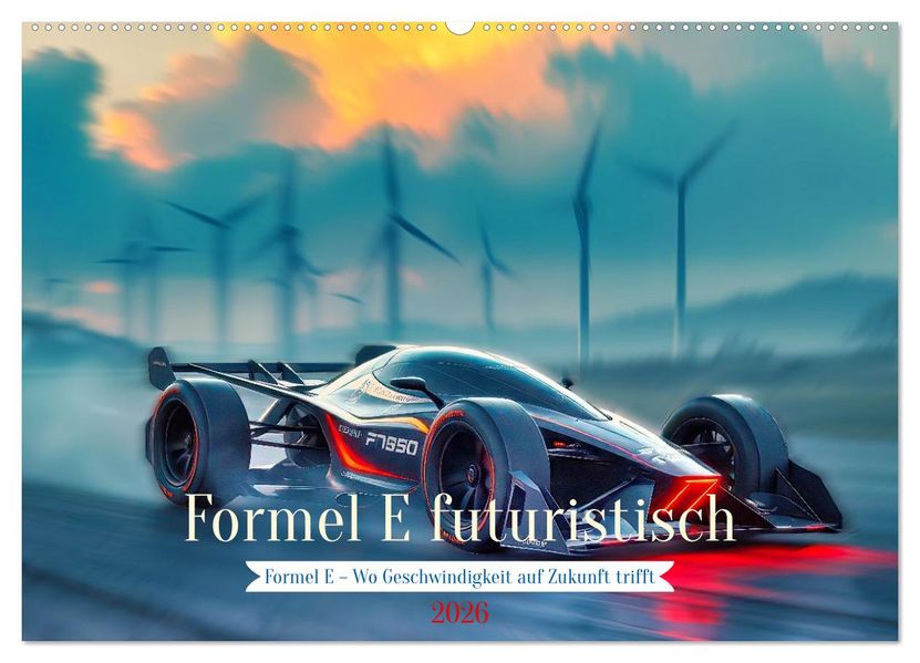 Formel E futuristisch (Wandkalender 2026 DIN A2 quer) CALVENDO Monatskalender