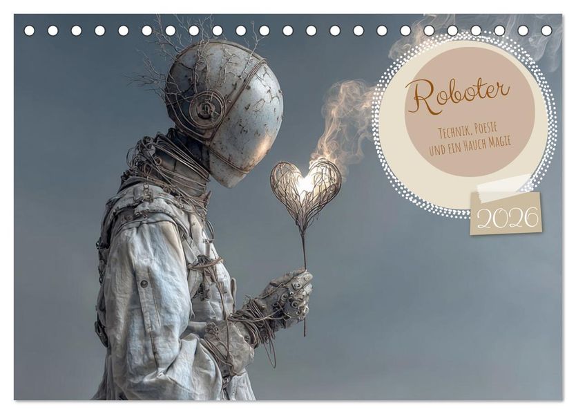 Roboter - Technik Poesie und ein Hauch Magie (Tischkalender 2026 DIN A5 quer) CALVENDO Monatskalender
