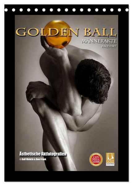 Golden Ball Männerakte exquisit (Tischkalender 2026 DIN A5 hoch) CALVENDO Monatskalender