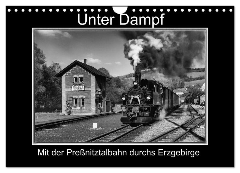 Unter Dampf - Mit der Preßnitztalbahn durchs Erzgebirge (Wandkalender 2026 DIN A4 quer) CALVENDO Monatskalender