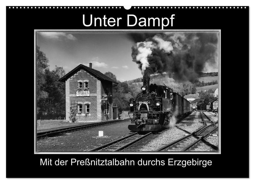 Unter Dampf - Mit der Preßnitztalbahn durchs Erzgebirge (Wandkalender 2026 DIN A2 quer) CALVENDO Monatskalender