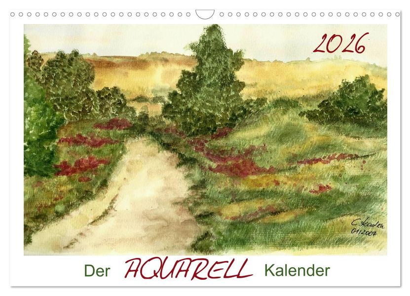 Der AQUARELL-Kalender (Wandkalender 2026 DIN A3 quer) CALVENDO Monatskalender