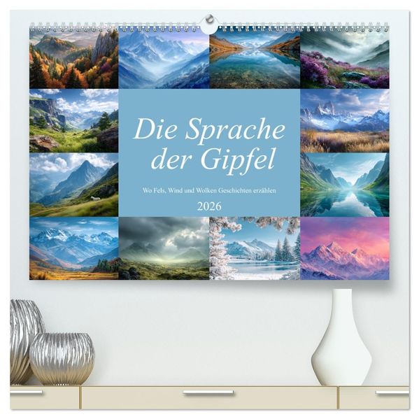 Die Sprache der Gipfel (hochwertiger Premium Wandkalender 2026 DIN A2 quer) Kunstdruck in Hochglanz
