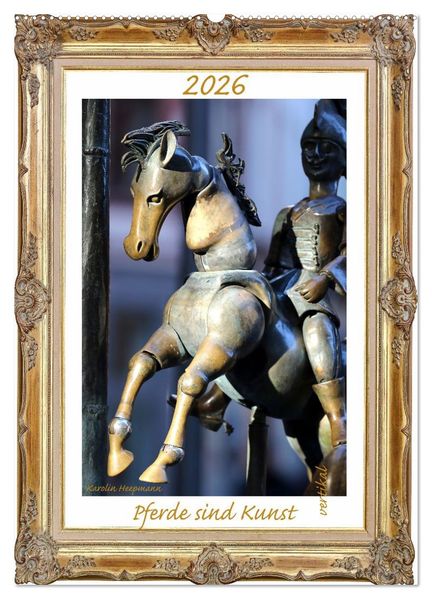 Pferde sind Kunst - vertikal (Wandkalender 2026 DIN A2 hoch) CALVENDO Monatskalender