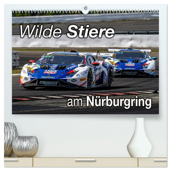 Wilde Stiere am Nürburgring (hochwertiger Premium Wandkalender 2026 DIN A2 quer) Kunstdruck in Hochglanz