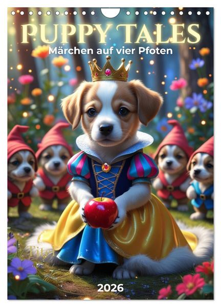 Puppy Tales - Märchen auf vier Pfoten (Wandkalender 2026 DIN A4 hoch) CALVENDO Monatskalender